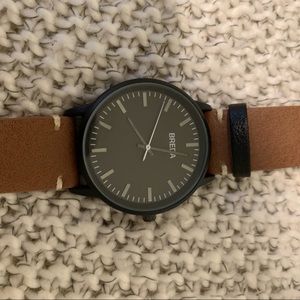 Breda watch with brown leather strap